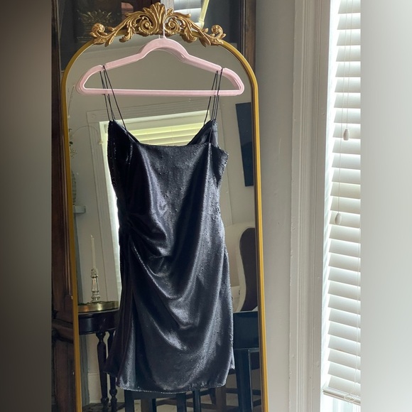 NWT Gauge 81 ALMORA Black sequin mini dress with ruching - Picture 14 of 15